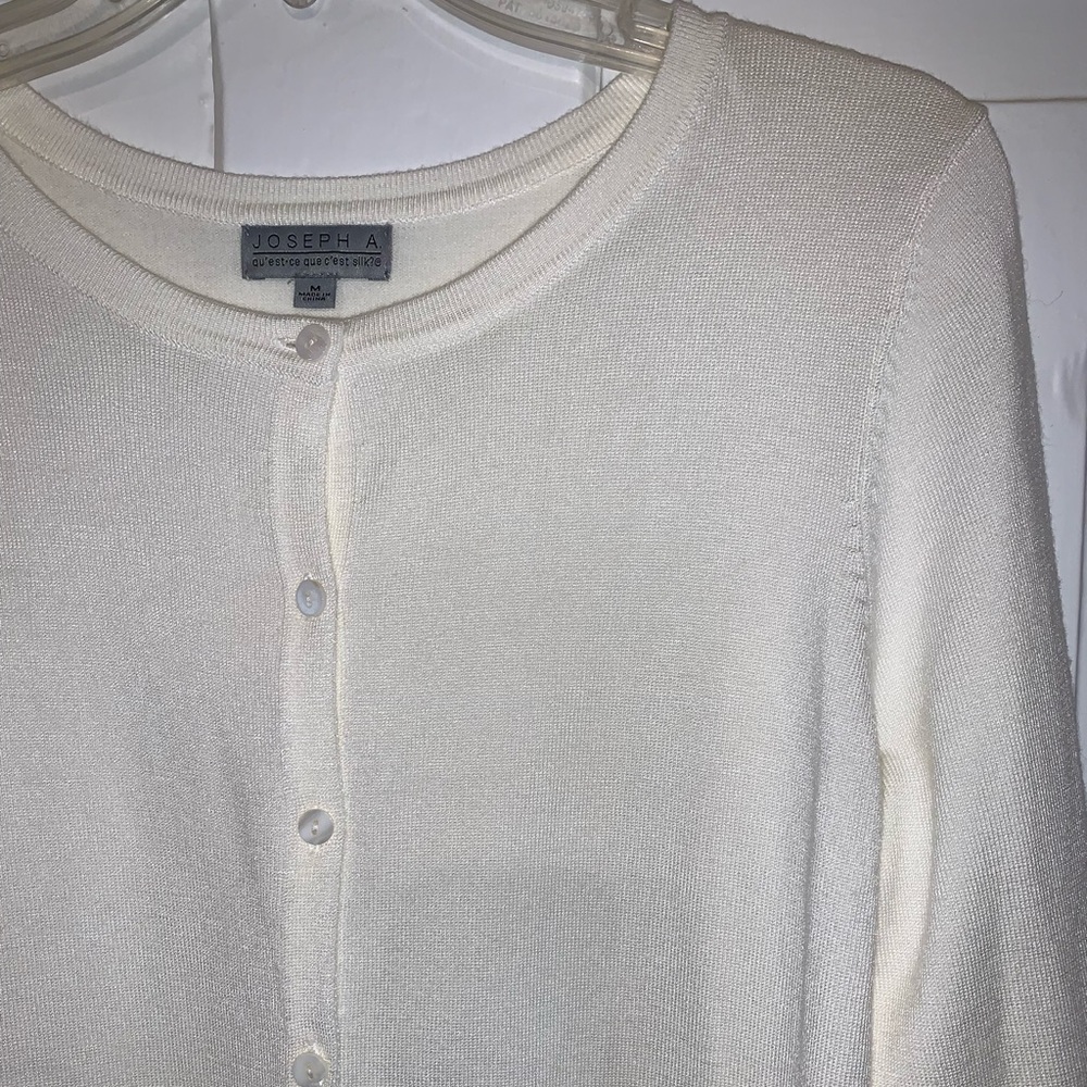 Joseph Allen Cream Button Front Cardigan-Nwot - image 7